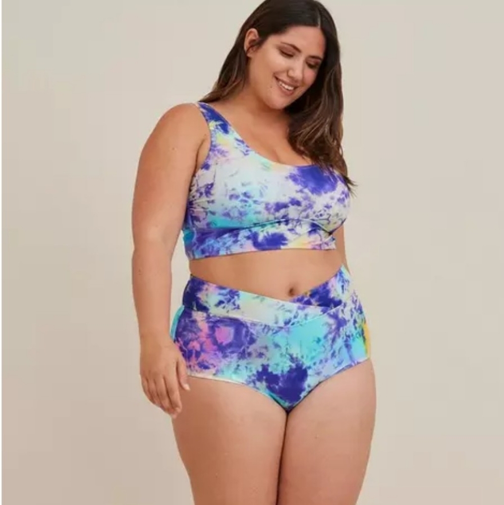 Torrid Tye Dye High Waisted Bikini Top And Bottoms